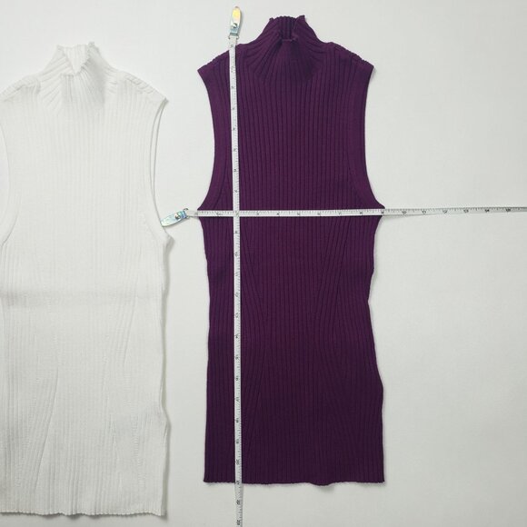 Madewell Mockneck Tank Sweater Set Women Size XXS Wine Ivory 2 Items [N0305] NWT - Picture 3 of 16